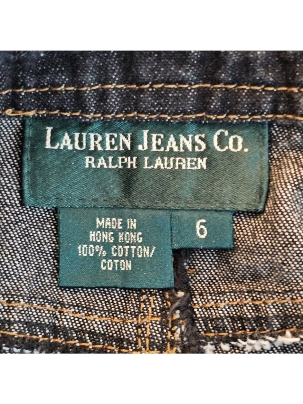 Ralph Lauren Denim Skirt Womens 6 Dark Wash Jean 100% Cotton Button Fly Pockets - Picture 6 of 8